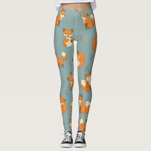 Niedliche kleine Fox-Muster-Leggings Leggings (Vorderseite)