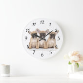 Niedliche kleine französische Bulldoggen Große Wanduhr (Zuhause)