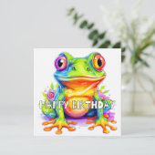Niedliche kleine Froggie Karte (Stehend Vorderseite)
