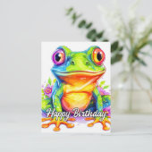 Niedliche kleine Froggie Postkarte (Stehend Vorderseite)
