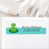 Niedliche kleine Froggy-Rücksendeadressen-Aufklebe (Insitu)