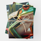 Niedliche kleine Frösche auf einem Teich Geschenkpapier Set (Beispiel)