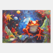 Niedliche kleine Frösche auf einem Teichwackelpapi Geschenkpapier Set (Vorderseite 3)