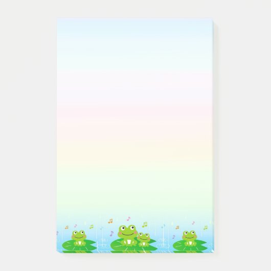 Niedliche kleine Frösche auf Pastellfarben Post-it Klebezettel (Vorderseite)