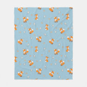 Niedliche kleine Füchse auf blau Fleecedecke (Vorderseite)