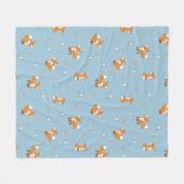 Niedliche kleine Füchse auf blau Fleecedecke (Vorderseite (Horizontal))