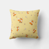 Niedliche kleine Füchse auf Gelb Kissen (Rückseite)