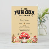 Niedliche Kleine FunGuy Fall Snail Mushroom Kinder Einladung (Stehend Vorderseite)