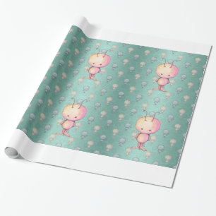 Niedliche kleine Fuzzy Monster Geschenkpapier