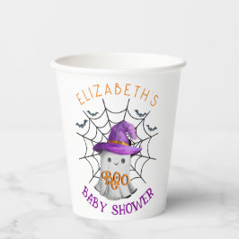 Niedliche kleine Gespenst- und Spinnennetz-Babydus Pappbecher