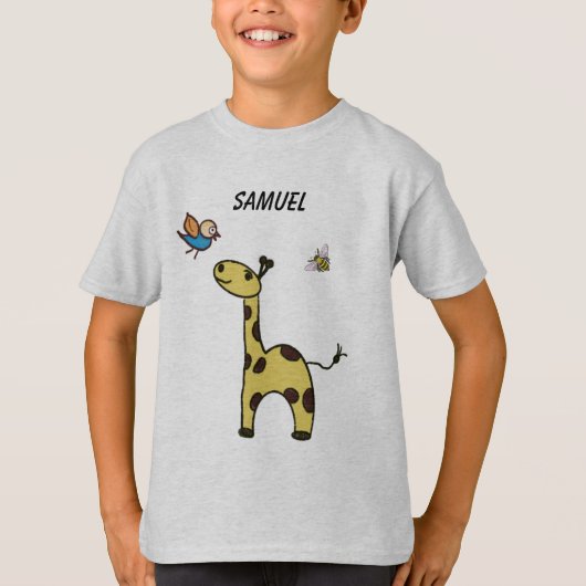 niedliche kleine Giraffe mit Ballons T - Shirt (Vorderseite)