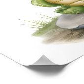 Niedliche kleine grüne Schildkröte mit Brille Poster (Ecke)