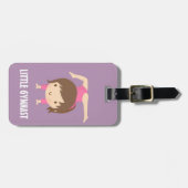 Niedliche kleine Gymnast-Mädchen-Gymnastik-Pose Gepäckanhänger (Vorderseite horizontal)