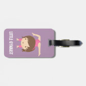 Niedliche kleine Gymnast-Mädchen-Gymnastik-Pose Gepäckanhänger (Rückseite horizontal)