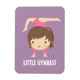 Niedliche kleine Gymnast-Mädchen-Gymnastik-Pose Magnet