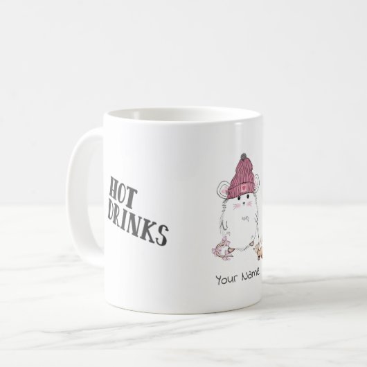 Niedliche kleine Hamster Hot Drinks nach Maß  Kaffeetasse (Vorderseite Links)