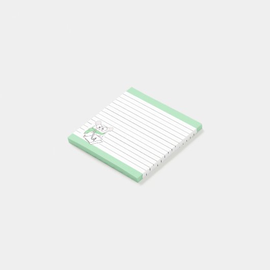 Niedliche kleine Hamster Monogram Green Notes Post-it Klebezettel (angewinkelt)