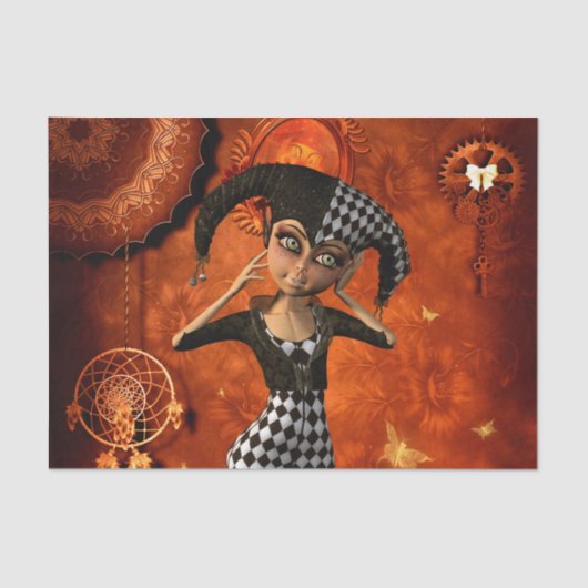 Niedliche kleine Harlequin Seidenpapier (Vorderseite)