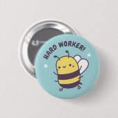 Niedliche, kleine Hartbiene Button (Vorne & Hinten)