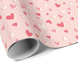 Niedliche kleine Herzen in Rosa Geschenkpapier