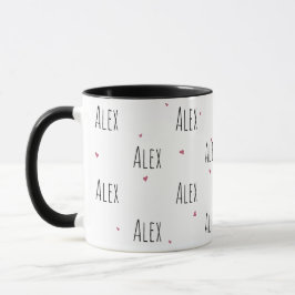 Niedliche kleine Herzen + Text "Ihr Name" | LIEBE Tasse