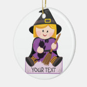 Niedliche kleine Hexe mit dem blonden Haar Keramik Ornament (Links)
