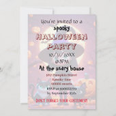 Niedliche kleine Hexe mit Katzen und Kürbissen, na Einladung (Rückseite)