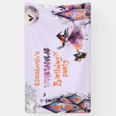 Niedliche kleine Hexe Spooktacular Geburtstagspart Banner (Vertikal)