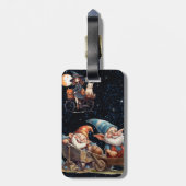 Niedliche kleine Hexe und glückliche Gnomen Gepäck Gepäckanhänger (Rückseite vertikal)