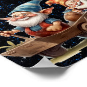 Niedliche kleine Hexe und glückliches Gnome-Poster Poster (Ecke)