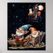 Niedliche kleine Hexe und glückliches Gnome-Poster Poster (Vorne)