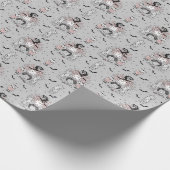 Niedliche kleine Hexenmädchen mit Fledermauskatzen Geschenkpapier (Ecke)