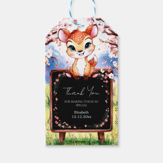 Niedliche Kleine Hirschspuppe Geschenkanhänger (Vorderseite)