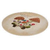 Niedliche kleine Igel mit Pilzen und Blume Schneidebrett (Ecke)