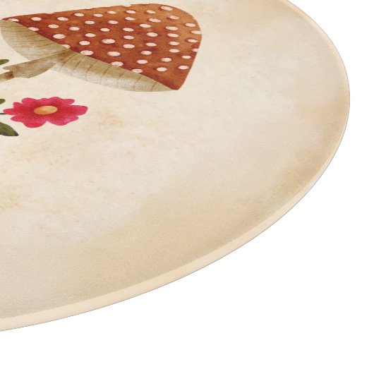 Niedliche kleine Igel mit Pilzen und Blume Schneidebrett (Ecke)