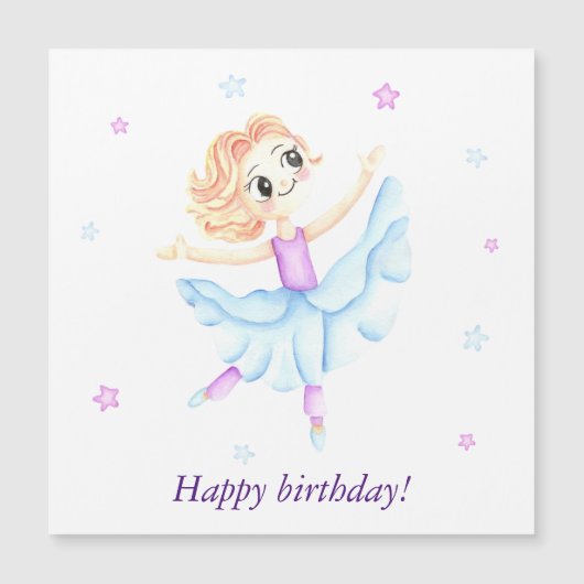 Niedliche kleine Ingwer Ballerina Magnetkarte (Vorderseite)