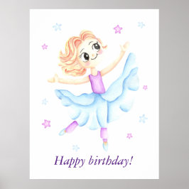 Niedliche kleine Ingwer Ballerina Poster