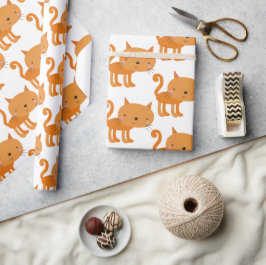 Niedliche kleine Ingwer Katze - Kids Wrapping Pape Geschenkpapier
