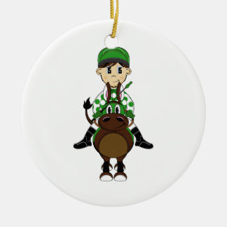 Niedliche kleine Jockey-Verzierung Keramikornament