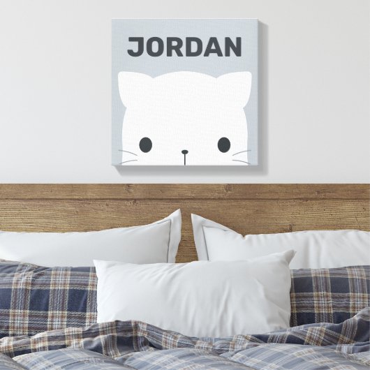 Niedliche kleine Katze mit Leinwand des Personalis (Insitu (Schlafzimmer))