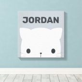 Niedliche kleine Katze mit Leinwand des Personalis (Insitu (Holzboden))