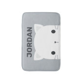 Niedliche kleine Katze mit Personalisiertem Namen Badematte (Vorderseite Vertikal)