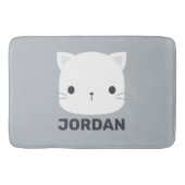 Niedliche kleine Katze mit Personalisiertem Namen Badematte (Vorderseite)