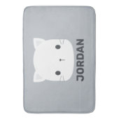 Niedliche kleine Katze mit Personalisiertem Namen Badematte (Vorderseite Vertikal)