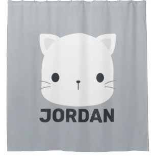 Niedliche kleine Katze mit Personalisiertem Namen Duschvorhang
