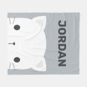 Niedliche kleine Katze mit Personalisiertem Namen Fleecedecke (Vorderseite (Horizontal))