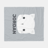 Niedliche kleine Katze mit Personalisiertem Namen Fleecedecke (Vorderseite (Horizontal))