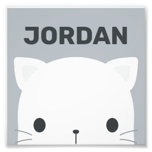 Niedliche kleine Katze mit Personalisiertem Namen Fotodruck