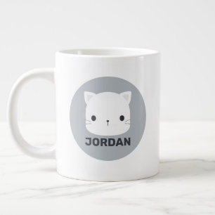 Niedliche kleine Katze mit Personalisiertem Namen Jumbo-Tasse