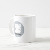 Niedliche kleine Katze mit Personalisiertem Namen Kaffeetasse (Vorderseite Links)